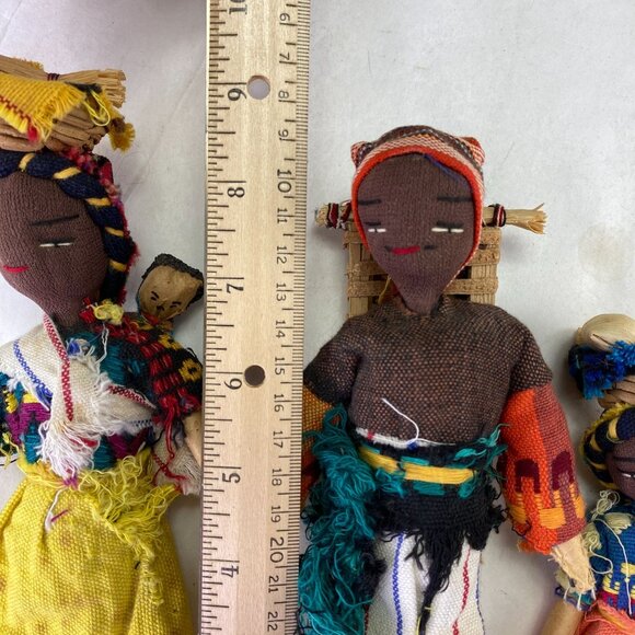 Vintage Folk Art Cloth and Wood Doll Family - Picture 8 of 9